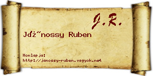 Jánossy Ruben névjegykártya